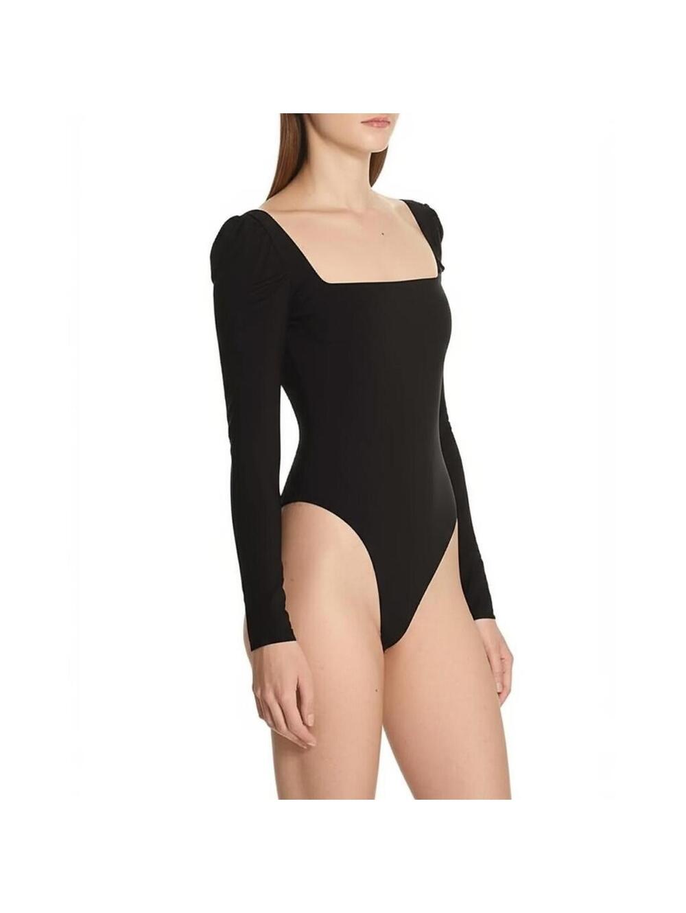 BABATON Bodysuit XS Navy blue Long Sleeve Modern Square Neck